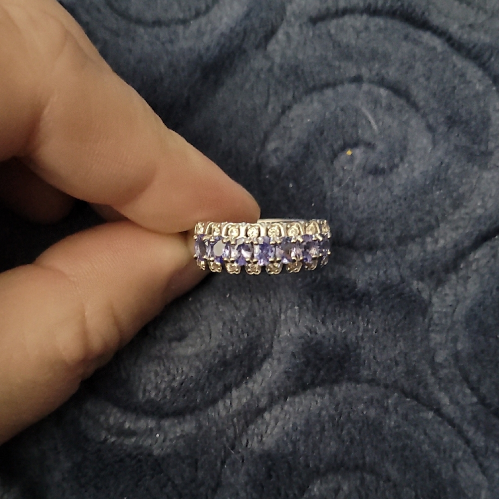 Elegant Purple and Silver Women's Ring